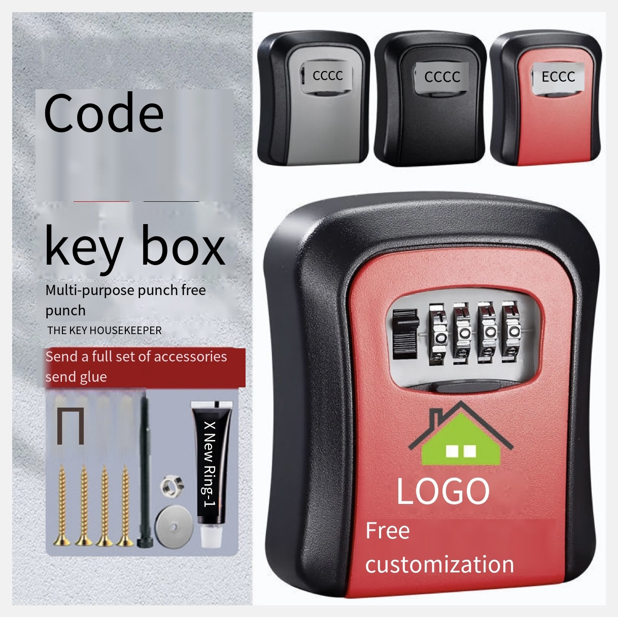 Keyless Storage Password Outdoor Safe Security Realtor Hanging Portable Metal Safe Car Key Locker Lock Box For Keys