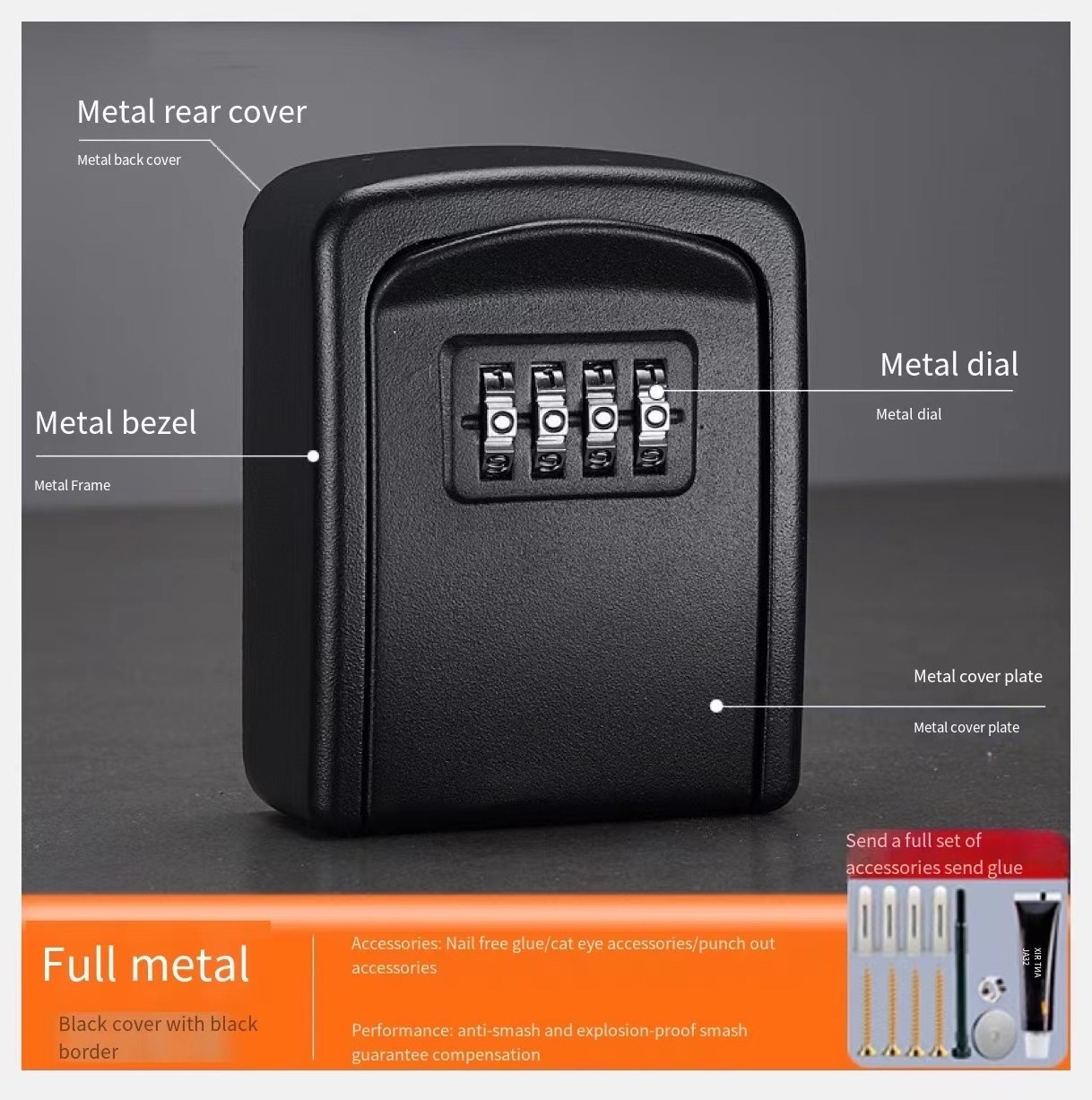 Keyless Storage Password Outdoor Safe Security Realtor Hanging Portable Metal Safe Car Key Locker Lock Box For Keys