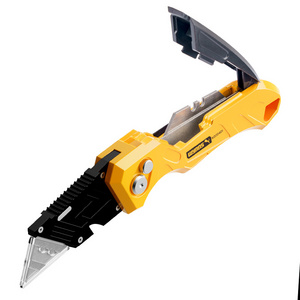 Quick Change Knife Lock Back Blade Retractable Utility Knife Folding Box Cutter Pocket Knife Steel Foldable Aluminum Carton BOX