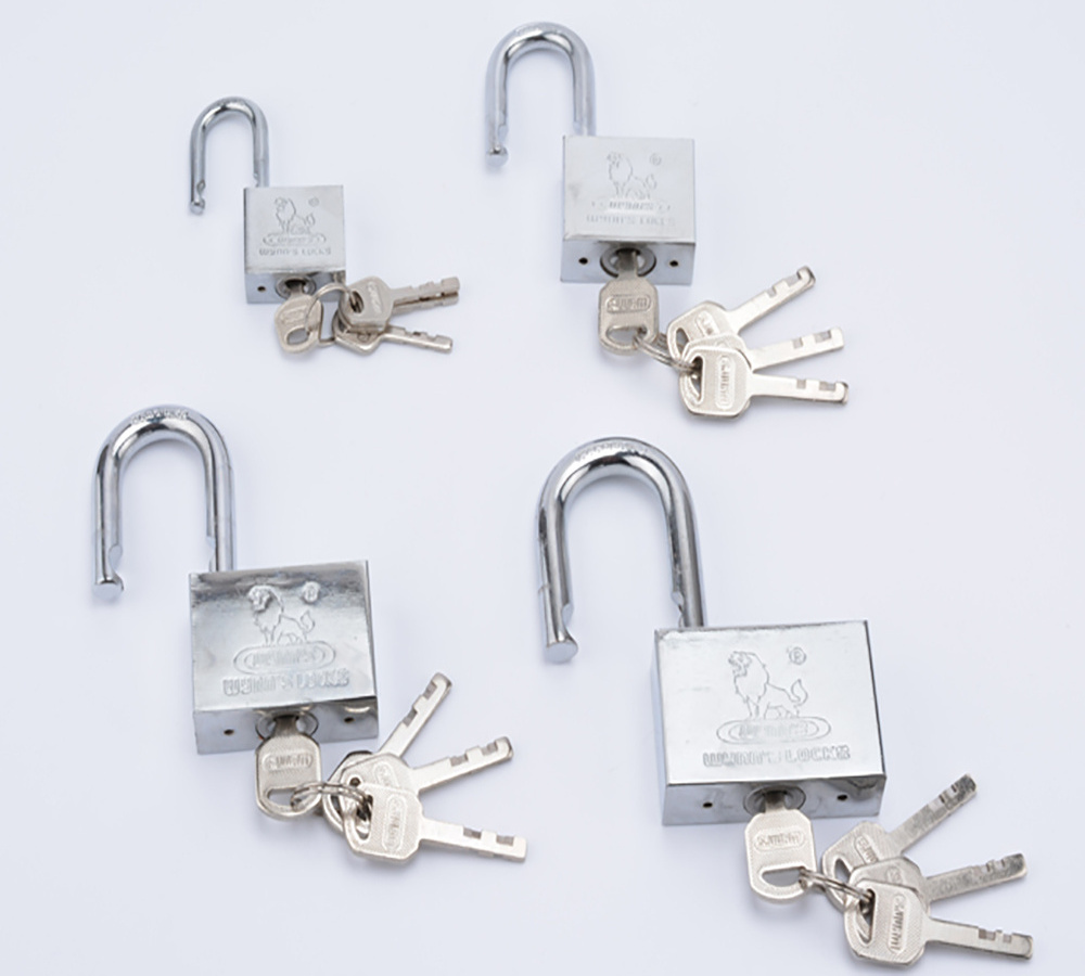 Heavy Durty iron Steel Padlock Safety Pad Lock with Hardened Chrome plated Shackle Key with Master Key 30/40/50/60mm