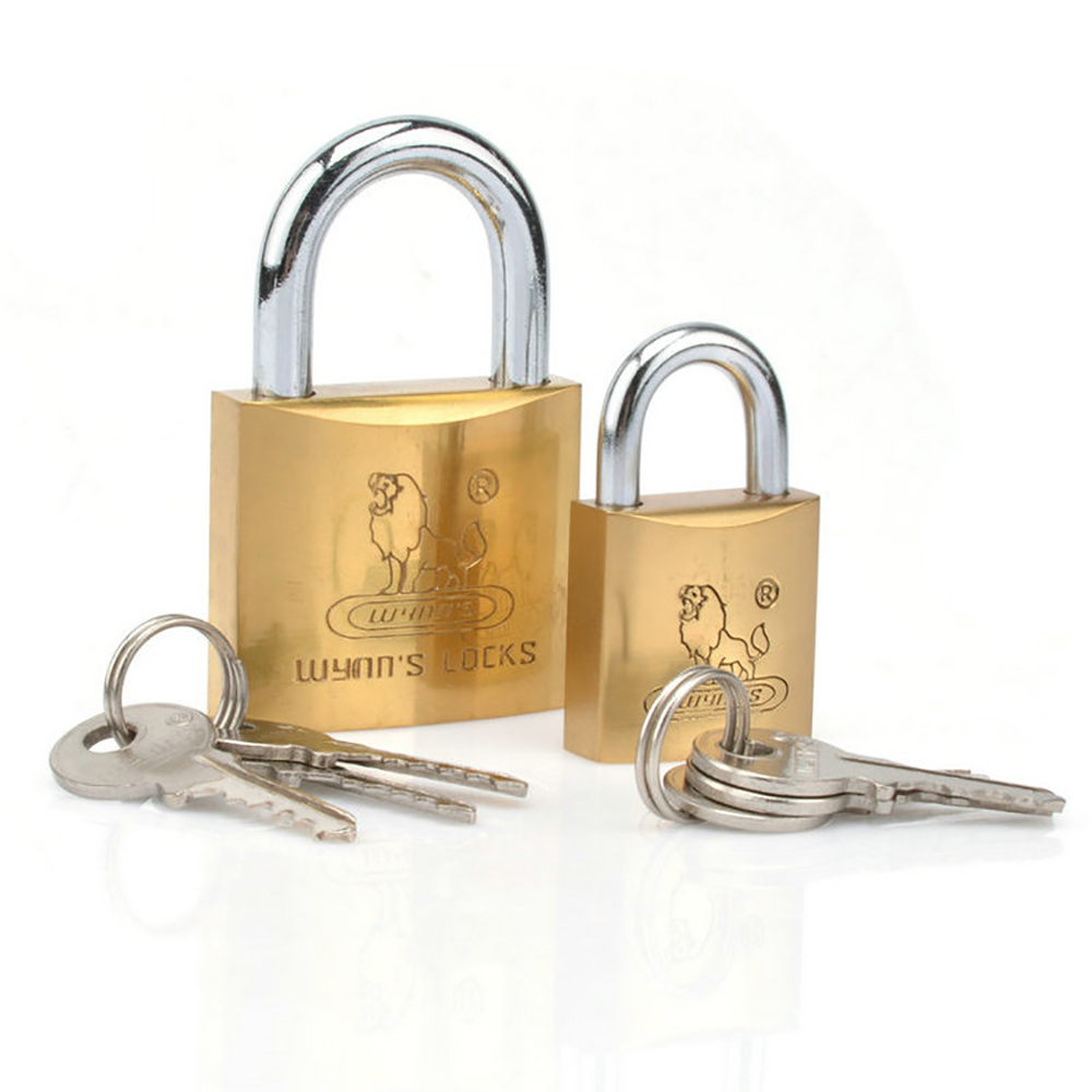 Copper Padlock With 3 Keys Brass Padlock Travel Luggage Suitcase Gate Lock 20mm 25mm 30mm