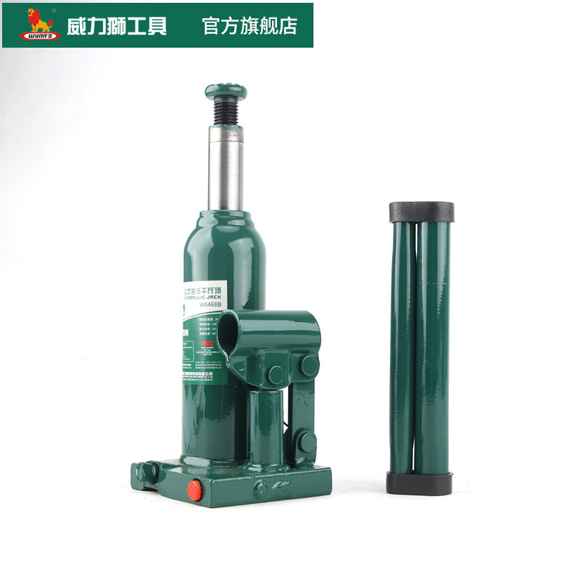 High quality and durable low profile double ram 2T-50T high efficiency safe hydraulic bottle car jack with pressure gauge