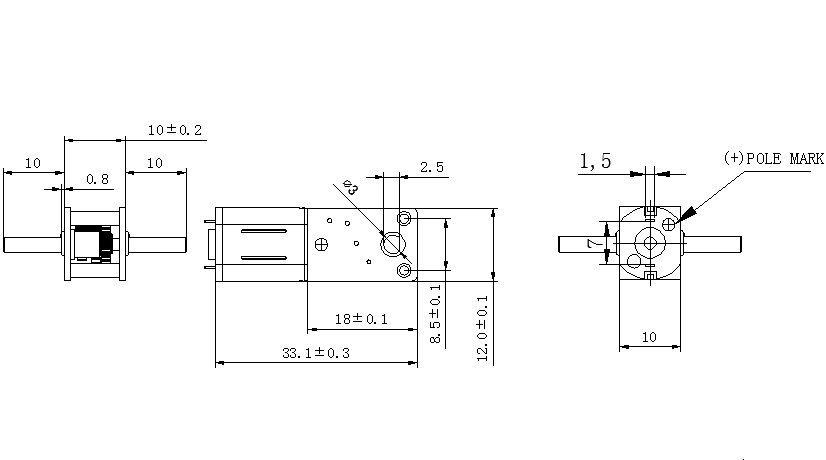 N20 Double Shaft 3V 60RPM metal gear motor power off self-locking DC Reduction Gearbox Mini Worm Gear Motor