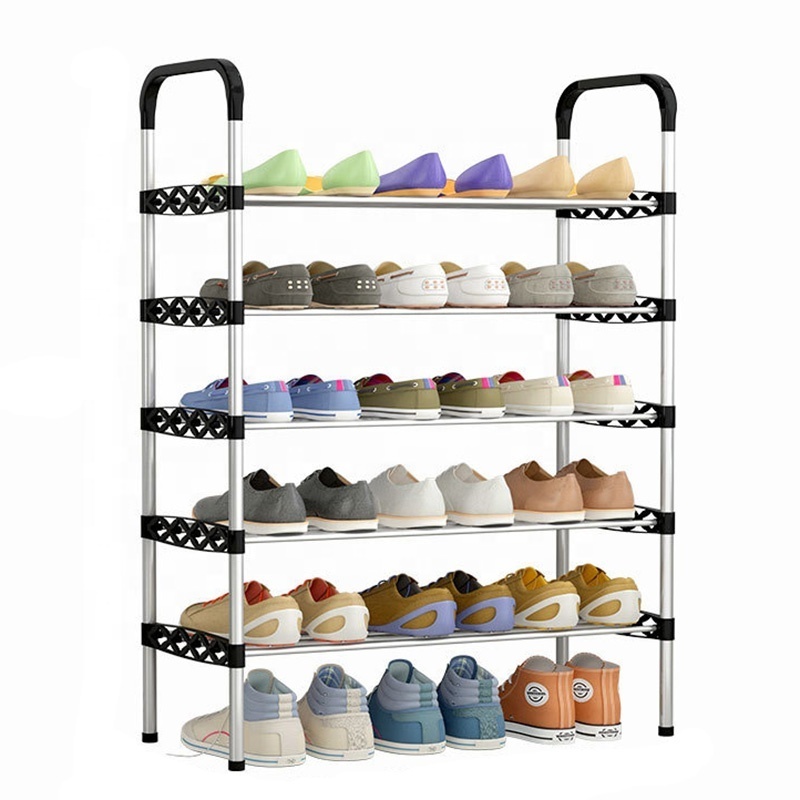 Hot Product  Canvas Shoe Rack Simple Trending 3-tier Stackable Expandable Adjustable Fabric Shoe Shelf Storage Organizer