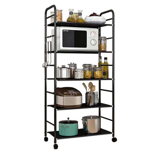 Hot sale metal 5 layers boltless rack black shelf fence adjustable 5 tier racking kitchen shelves