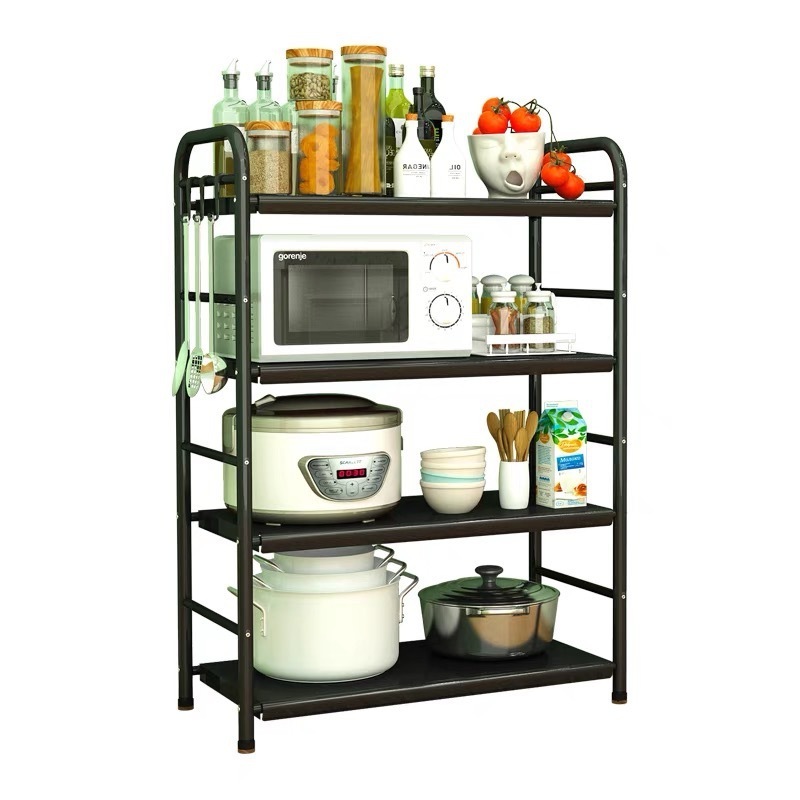 Hot sale metal 5 layers boltless rack black shelf fence adjustable 5 tier racking kitchen shelves