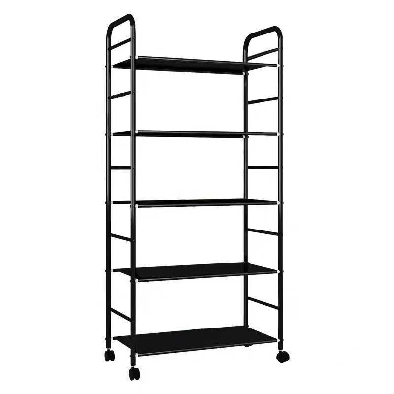 Hot sale metal 5 layers boltless rack black shelf fence adjustable 5 tier racking kitchen shelves