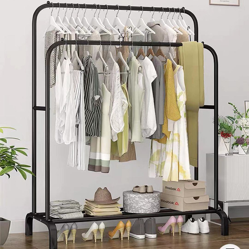 2023 new Clothing Garment Rack Clothes Organizer Rack with Metal Shelves Clothing Hanging Coat Rack