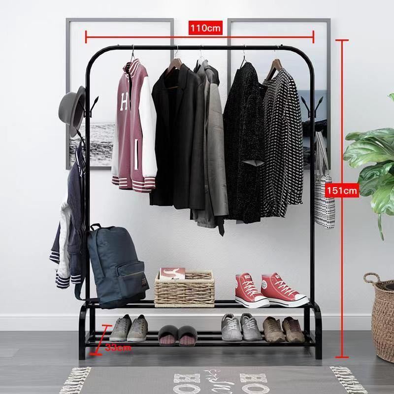 Hot sale Large Storage Space Garment Display Rack Metal Coat Organizer Clothes Rack Shelf