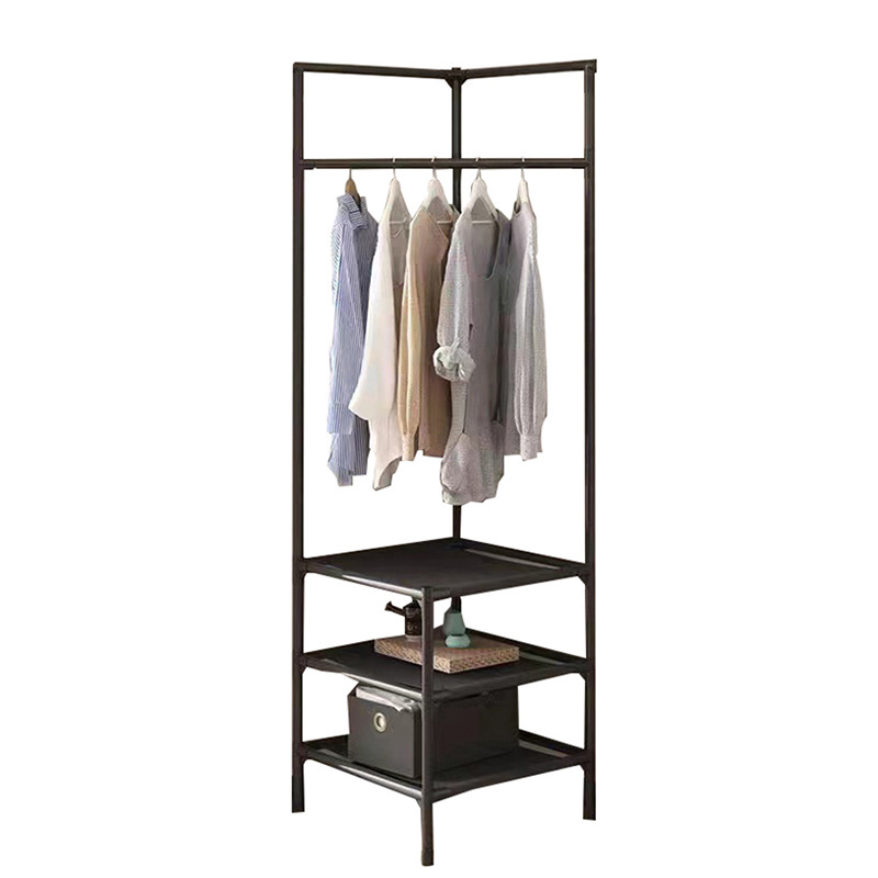 2023 Sell well household coat rack simple metal wire sturdy and durable clothes rack with floor shelf coat hanger standing