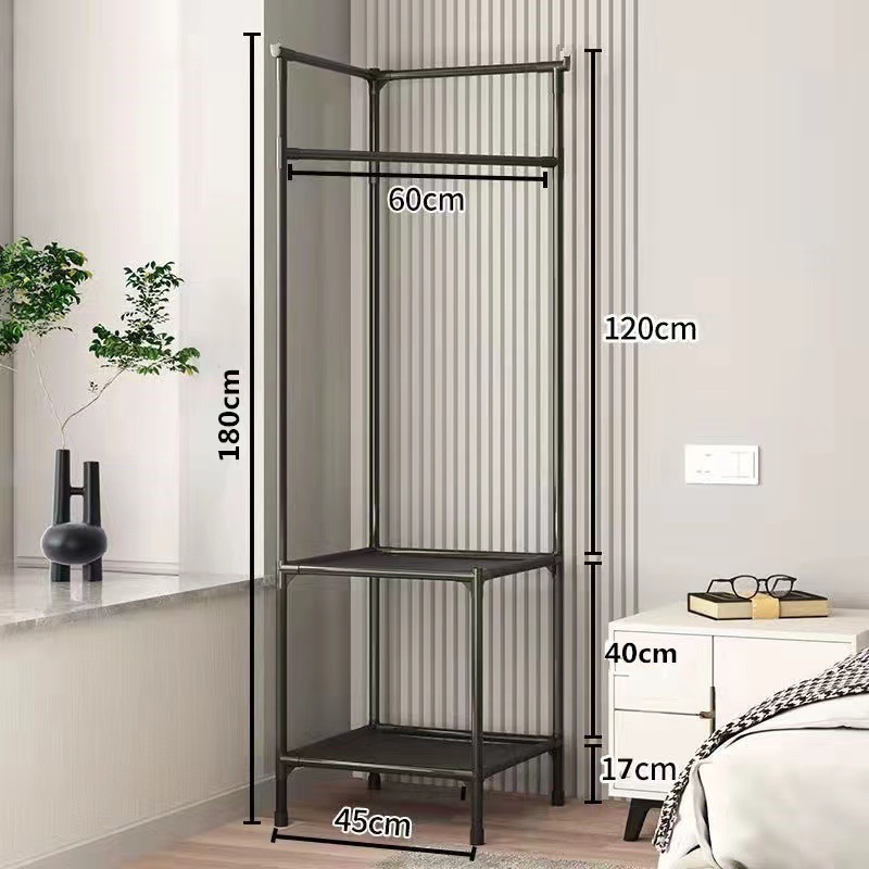 Multifunctional Entryway Corner Hall Tree with Shoe Storage Clothes Organizer Industrial Metal Corner Coat Rack