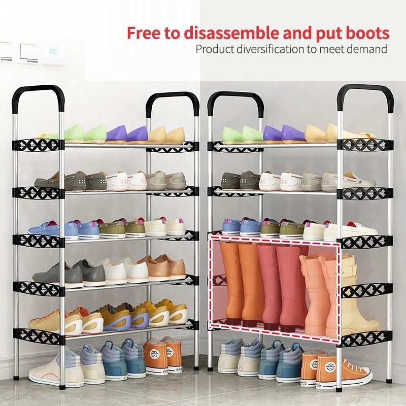 vertical stackable metal foldable modern design clothes storage organizer stands cabinet shoe rack