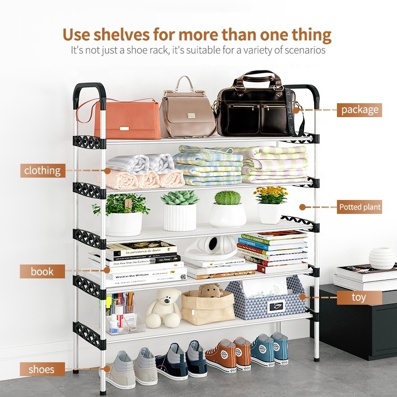 vertical stackable metal foldable modern design clothes storage organizer stands cabinet shoe rack