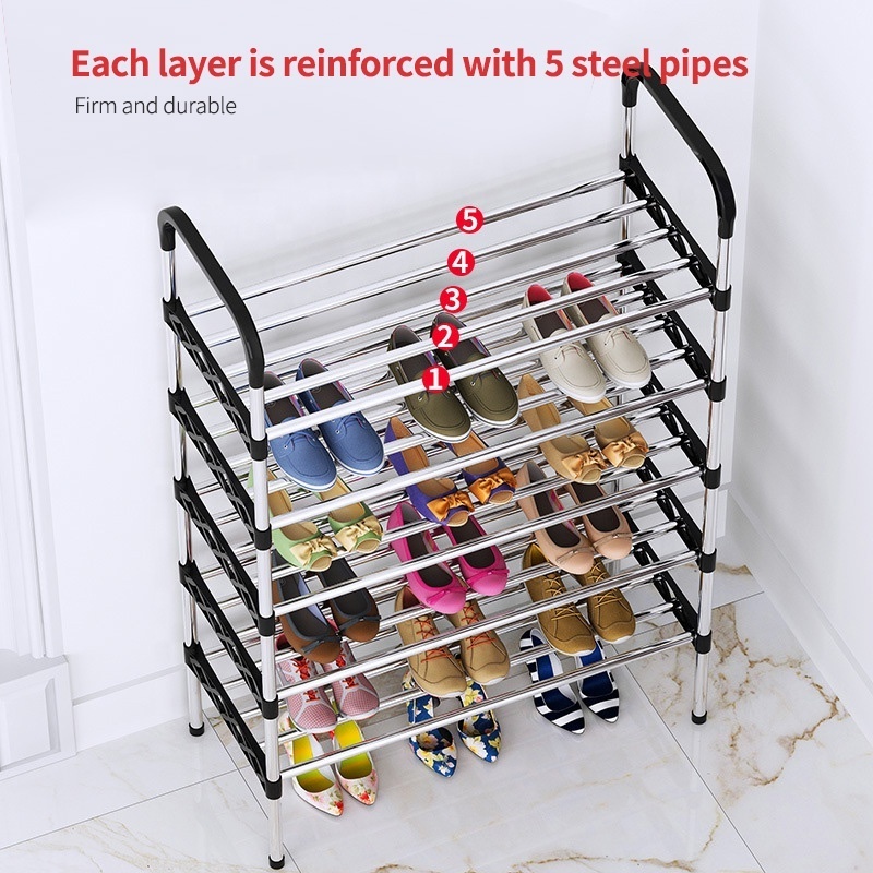 Portable 8 Tiers Shoe Rack 20-25 Pairs Sturdy Shoe Shelf For Home Store Office