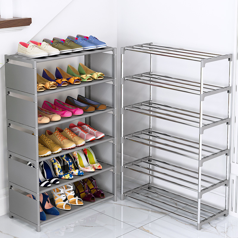 Folding Metal Shoe Racks Multilayer Non Woven Fabric Combination Dustproof Simple Shoes Shelf Storage Cabinet