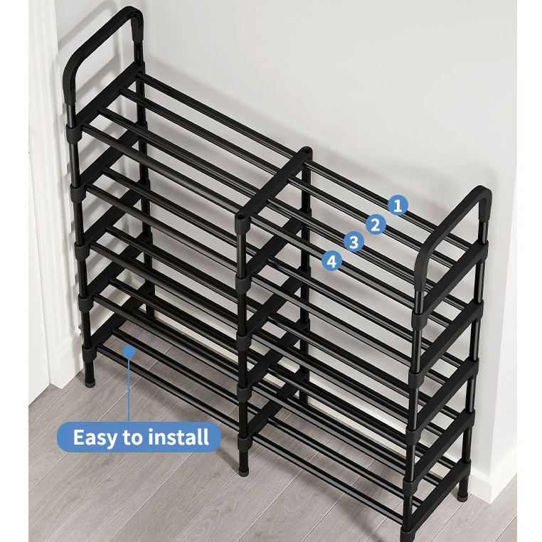 Adjustable 5 Tier Metal Shoes Rack For Entryways Organizer