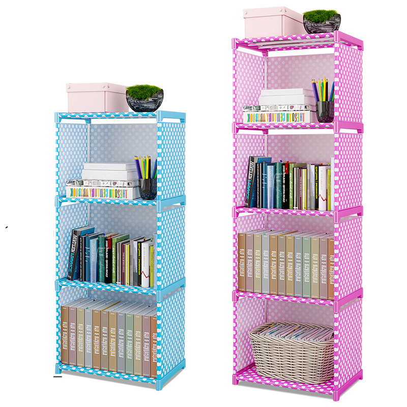 Fabric covered Storage Organizer steel tube portable book Shelf 3 cubes modular storage rack Kids toys cupboard