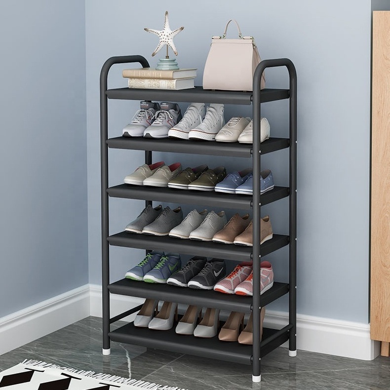 Multi-tier iron Stackable Storage Metal Expandable 5 Layer Shoes Rack For Sale