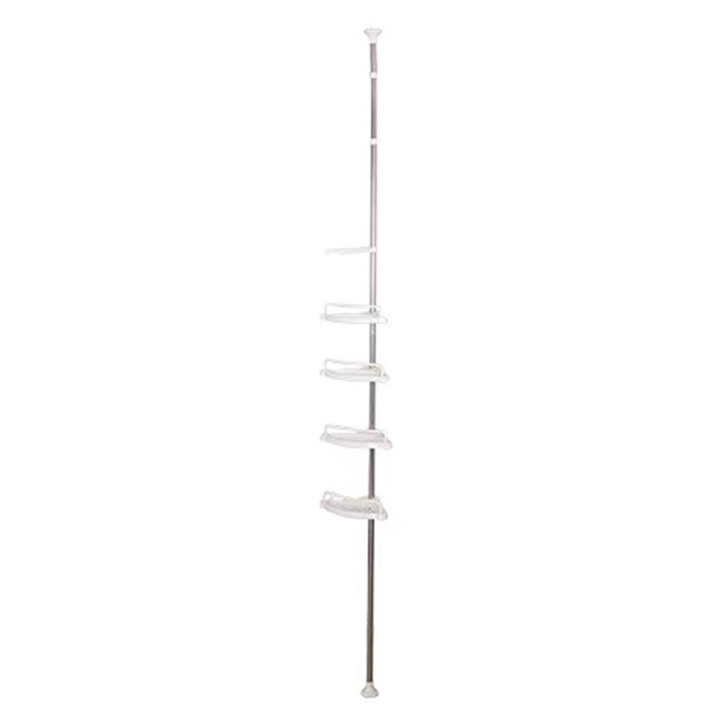 The shelf stainless steel telescopic pole tops the heaven and earth and the storage rack of toiletries are free of punching