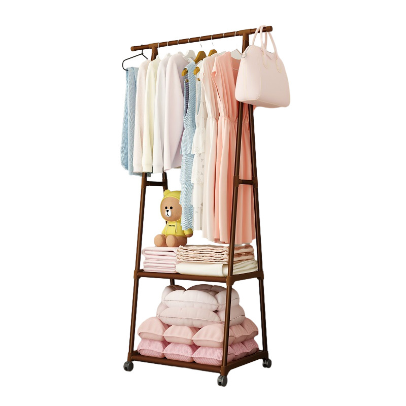 Simple coat rack movable hanger home bedroom hanger floor clothes rack triangular coat rack