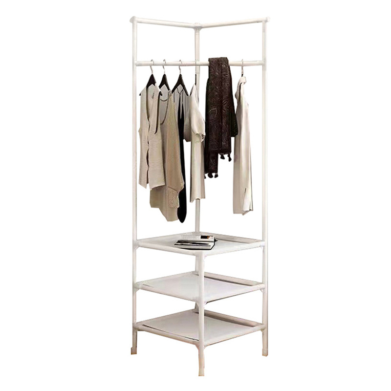 Wholesale Clothes Rack Coat Hanger Stand Stainless Steel Clothes Drying Rack Bag Shoes Storage Hat Hanging shelf