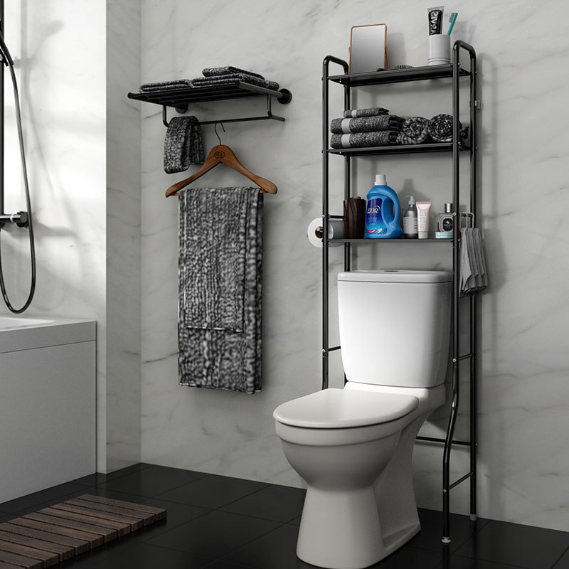 Over The Toilet Storage 3-Tier Shelf Bathroom Organizer with Adjustable Shelves Multifunctional Toilet Rack