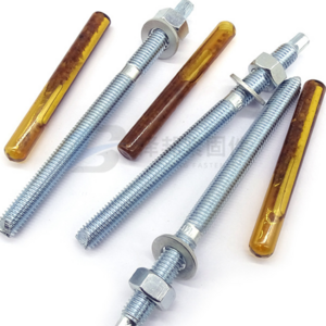 Fastener Grade 5.8 zinc plated chemical anchor bolt and stainless steel concrete anchor for building construction