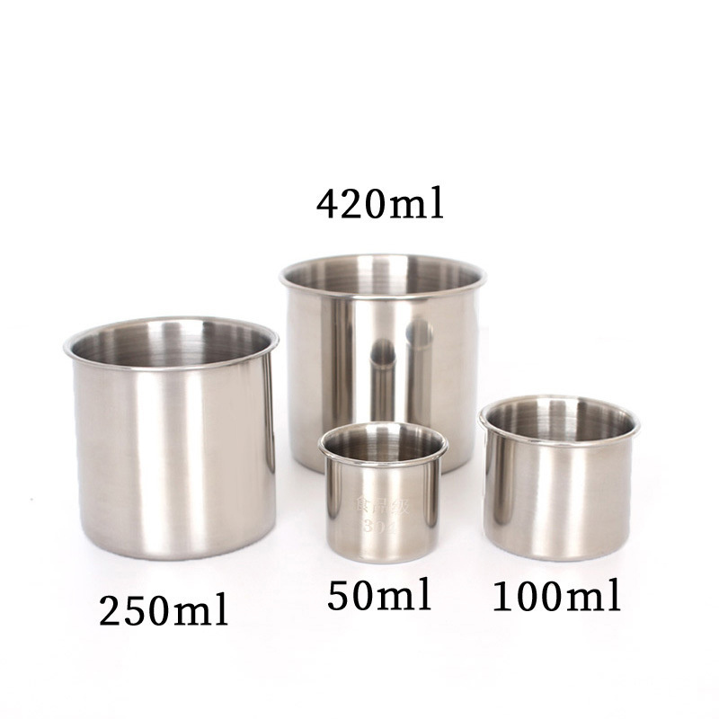 Silver 300ml Metal Drinking Cups Stainless Steel Coffee Pint Water Cup