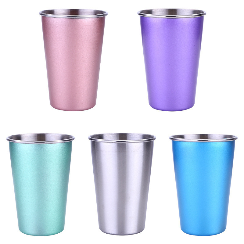 Stainless Steel Cups, Stackable Pint Cup Tumblers For Travel, Healthy Unbreakable and Stackable