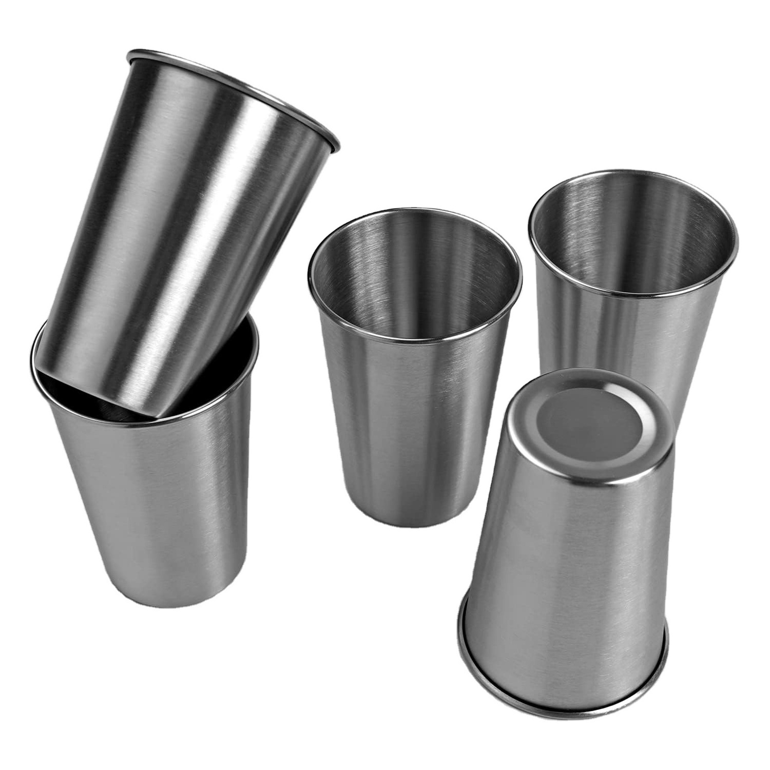 Stainless Steel Cups, Stackable Pint Cup Tumblers For Travel, Healthy Unbreakable and Stackable