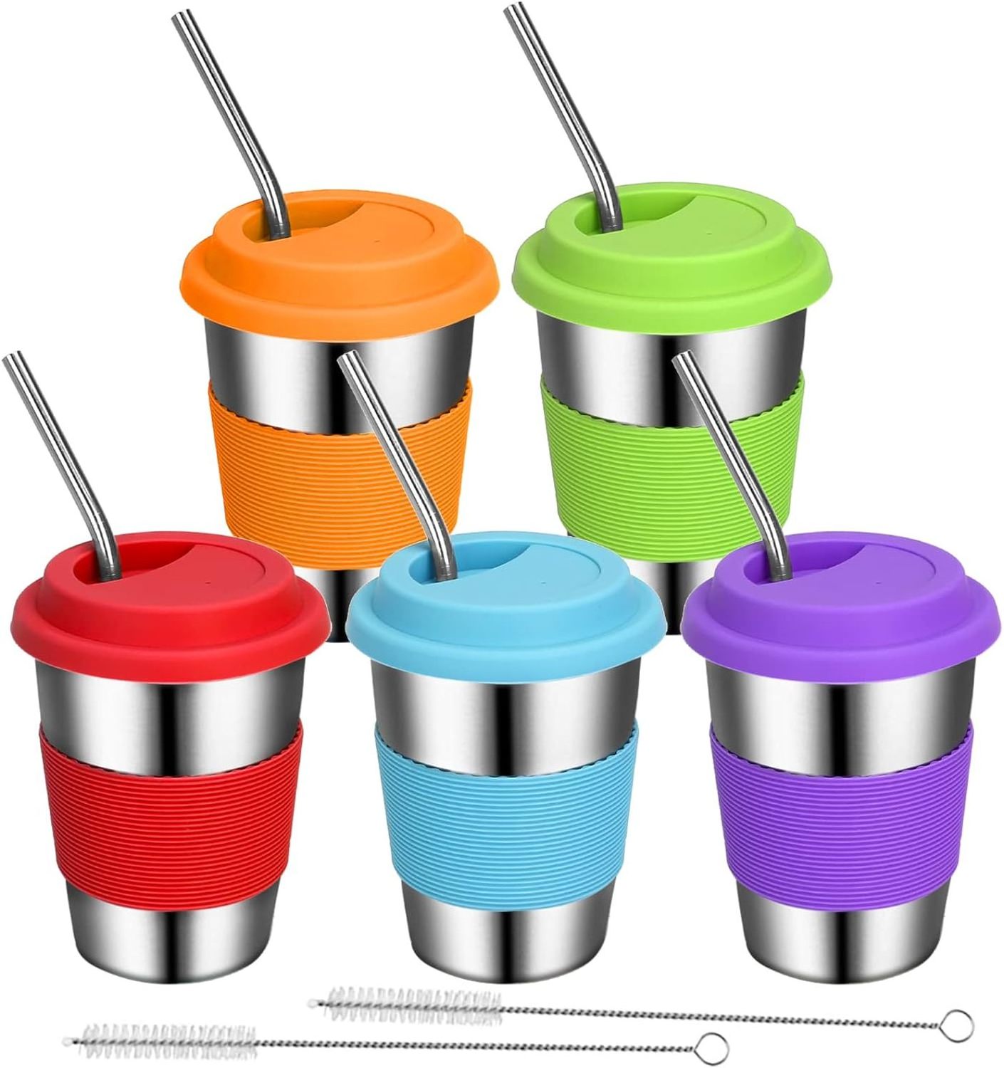 Stainless Steel Cups Metal Pint Cups Shatterproof Drinking Glasses for Kids or Adults