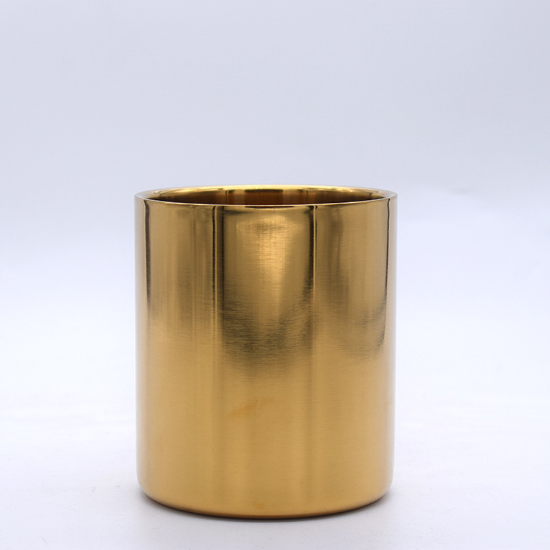 300ML Unique Gold Candle Jar For Desktop Decor Stainless Steel Pen Holder