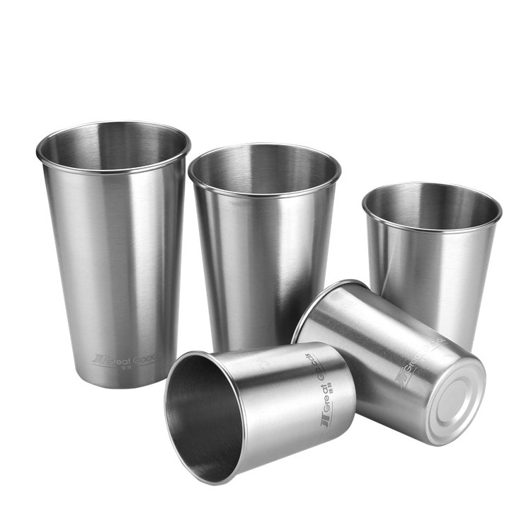 Stainless Steel Cups, Stackable Pint Cup Tumblers For Travel, Healthy Unbreakable and Stackable