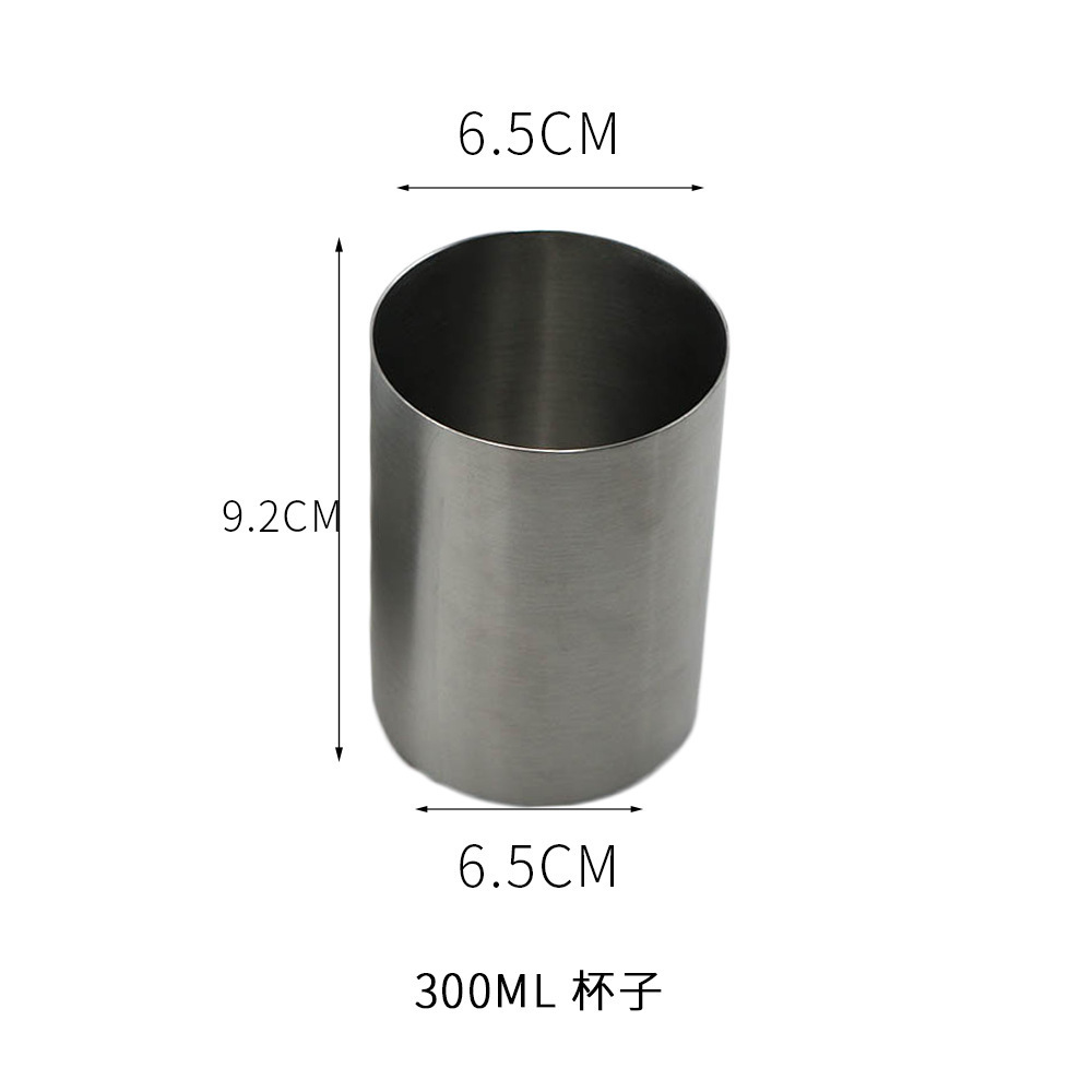 Silver 300ml Metal Drinking Cups Stainless Steel Coffee Pint Water Cup