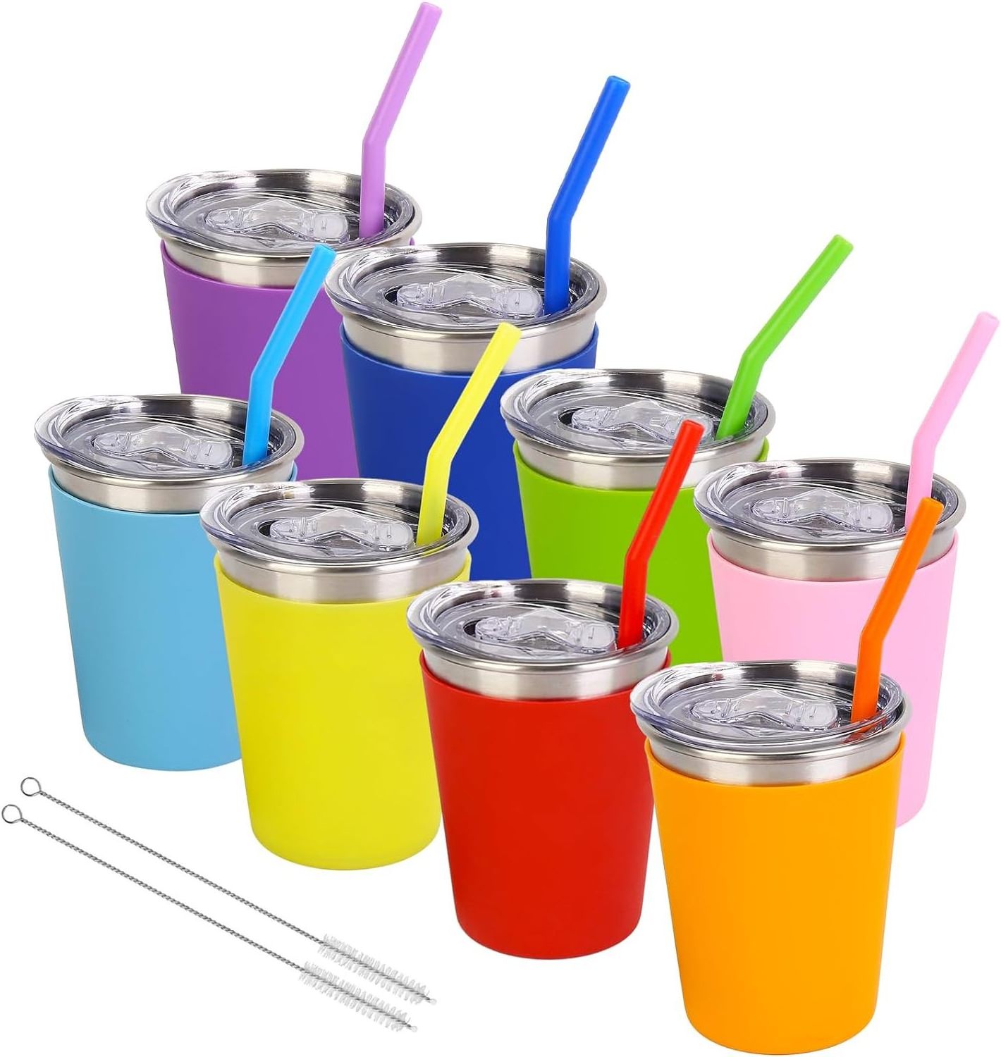 Stainless Steel Cups Metal Pint Cups Shatterproof Drinking Glasses for Kids or Adults