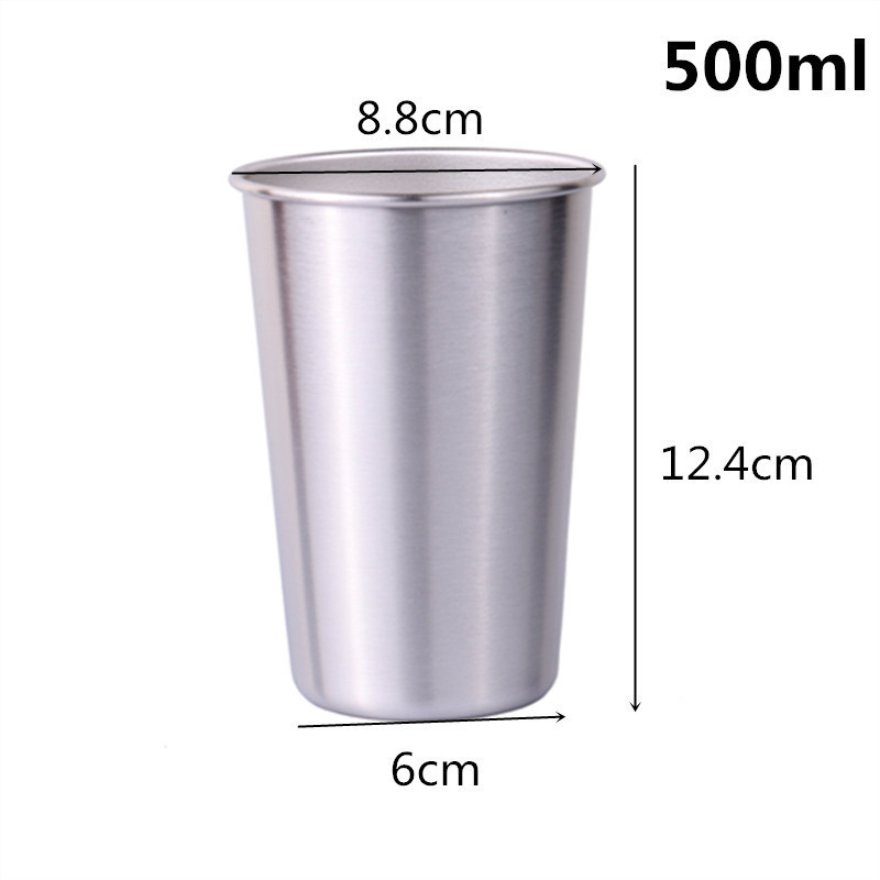 Stainless Steel Camping Mugs Water Glasses Reusable Steel Cup BBQ Home Office Party