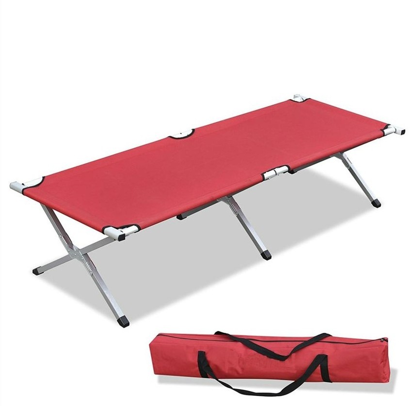 steel frame Portable bunk cot Ultralight Design Outdoor Folding aluminium Camping Bed