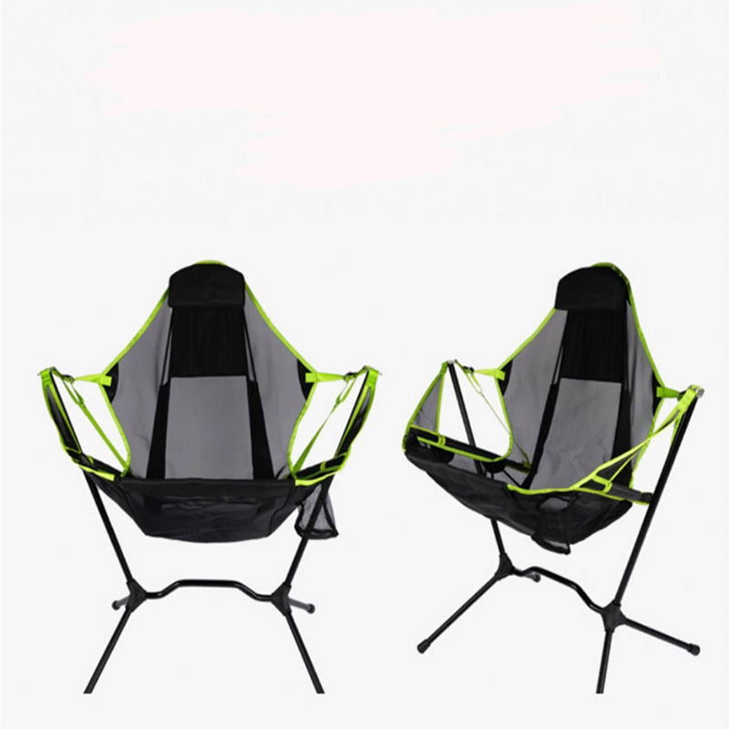 Outdoor moon chair portable folding rocking chair ultra light camping fishing chair