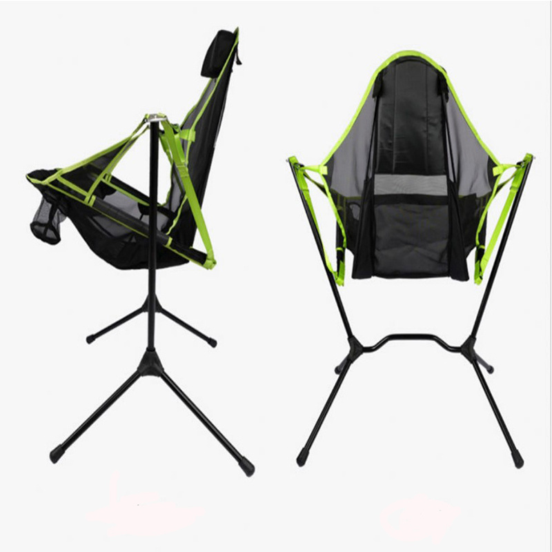 Outdoor aluminum fishing chair road trip camping folding moon chair rocking chair