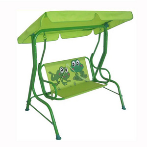 cute colorful two seat double indoor and outdoor children swing chair with stand