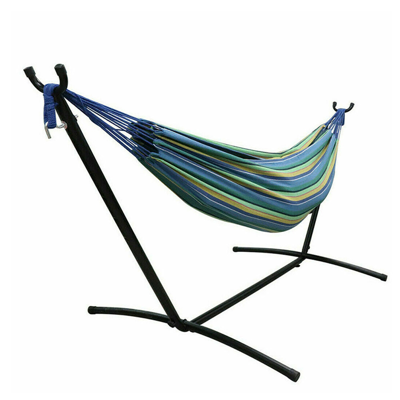 custom outdoor garden swing hammock cotton polyester cloth hanging with frame