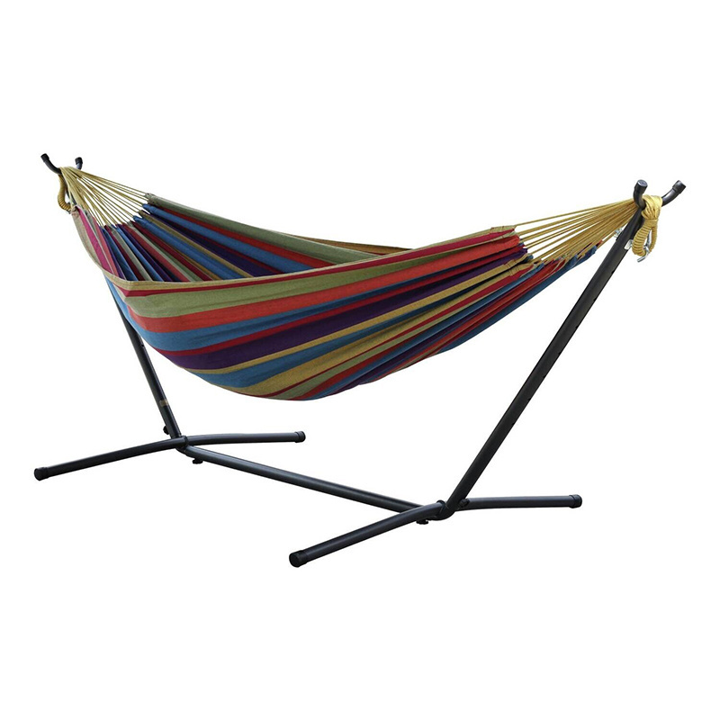 custom outdoor garden swing hammock cotton polyester cloth hanging with frame