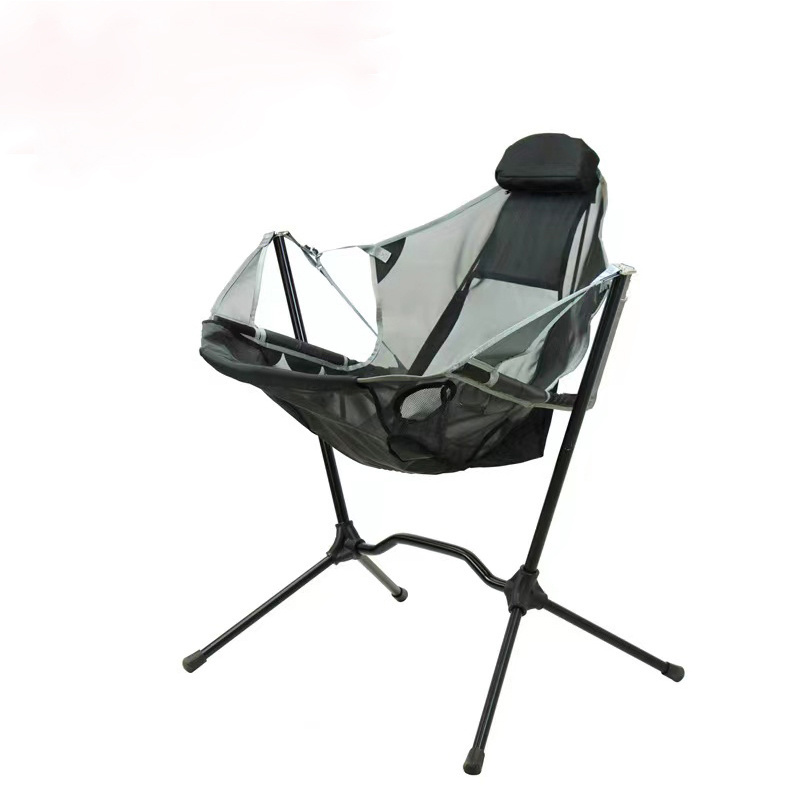 Outdoor aluminum fishing chair road trip camping folding moon chair rocking chair