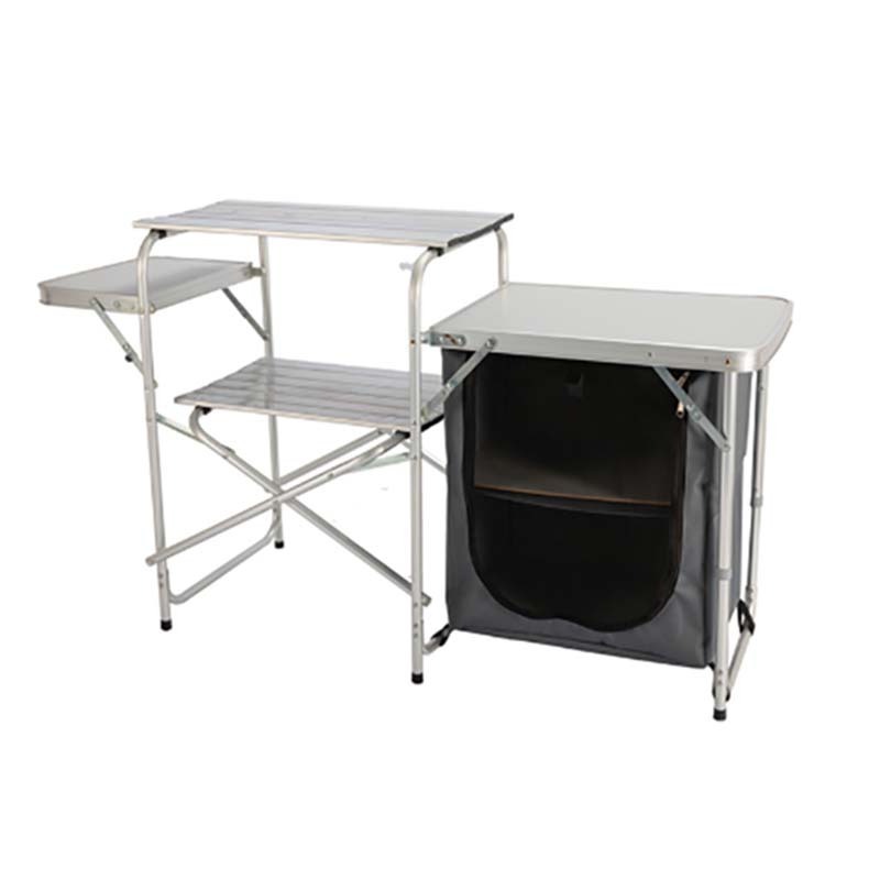 windscreen camp cooking folding table camping kitchen table with cupboard