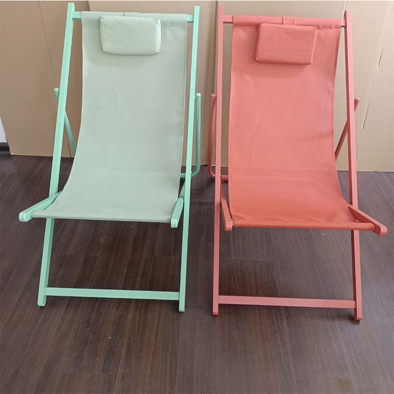 wholesale outdoor adjustable folding wood deck metal sea beach chair summer pool decks aluminium sun chair