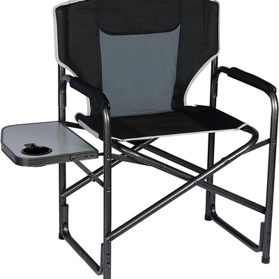 Folding Camping Chairs Portable Lawn Director Chairs with Side Table