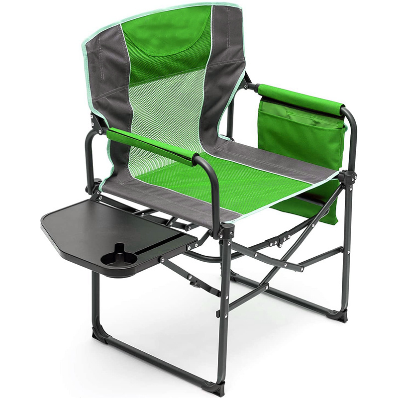 Folding Camping Chairs Portable Lawn Director Chairs with Side Table