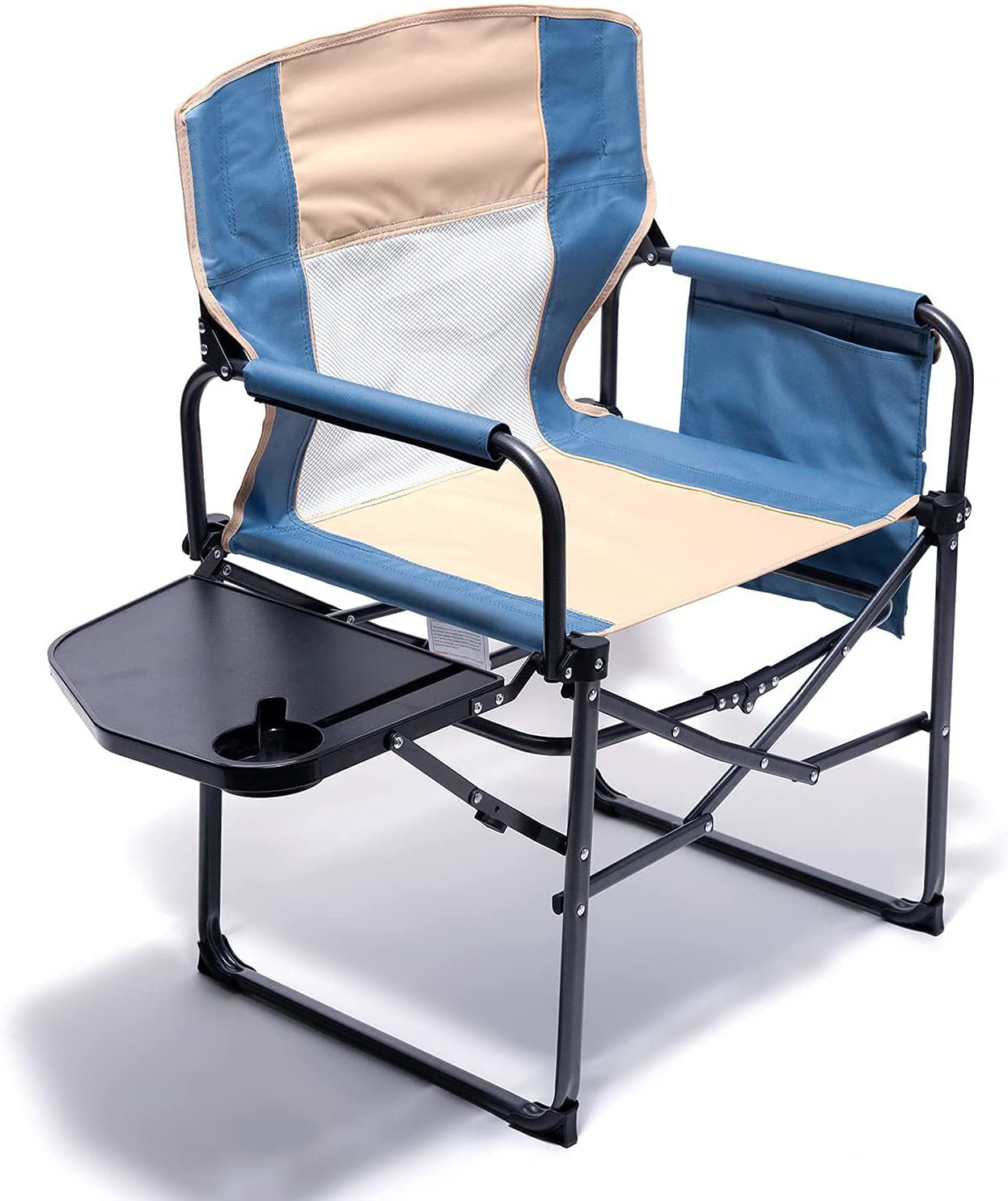 Heavy duty outdoor portable camping chair folding director chair with side table,Pocket