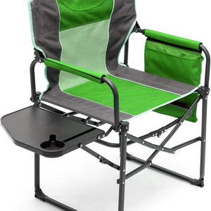 Heavy duty outdoor portable camping chair folding director chair with side table,Pocket