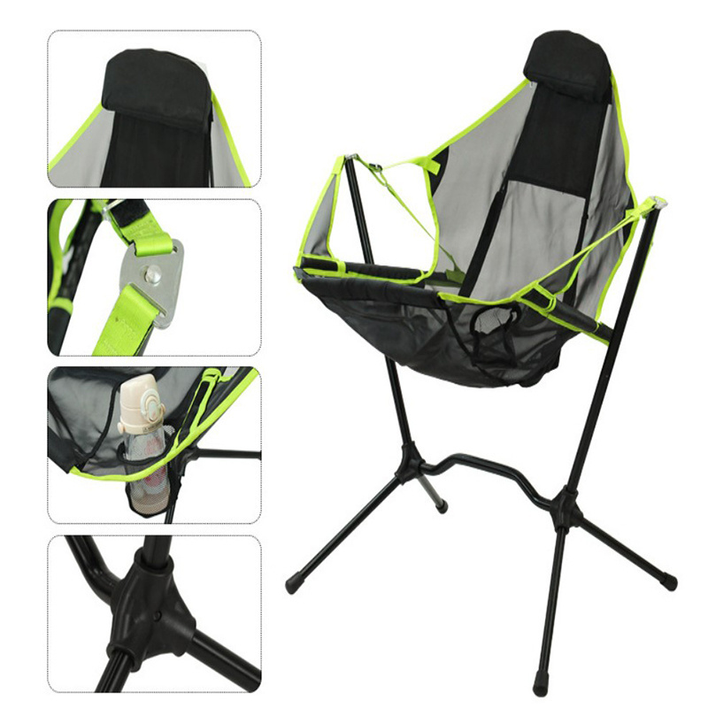 Outdoor moon chair portable folding rocking chair ultra light camping fishing chair